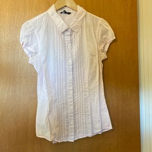 Tommy Hilfiger Pale Pink w/ White Polka Dot Cap Sleeved Blouse - Size M